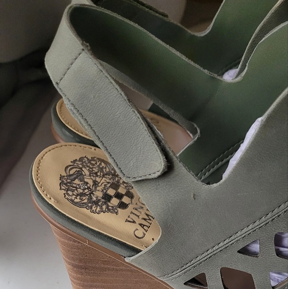 Vince Camuto Cutout Nubuck Heeled Sandals-Deverly - Picture 3 of 7